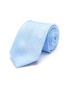 Cravatta fantasia azzurra 100% seta