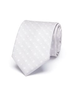 100% silk patterned tie grey_0