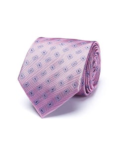 Pattern 100% silk tie pink_0