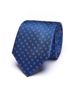 Pattern 100% silk tie blue_0