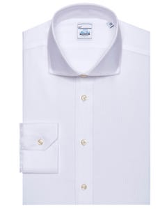 Baku, non iron white shirt, new french collar, slim fit, in royal oxford baku 147m - french_0