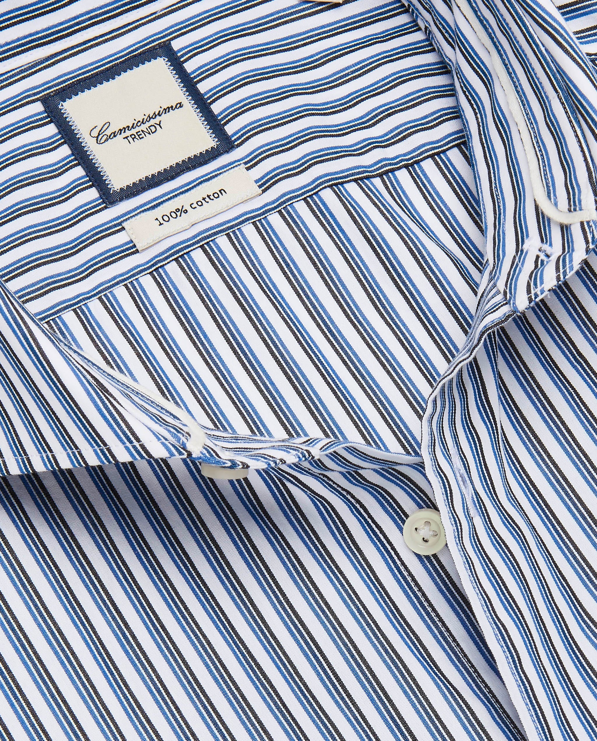 White and sales blue line shirt