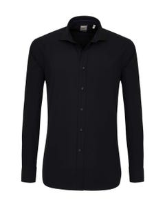 Camicia trendy nera, slim francese_0