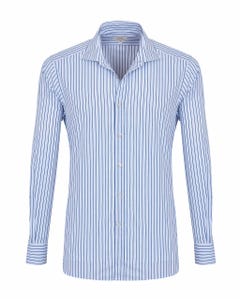 Luxury vintage white and blue striped shirt francese_0
