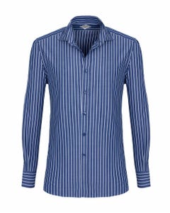 Luxury vintage blue shirt with white stripes francese_0