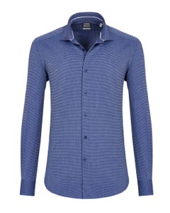 Trendy long-sleeved shirt in dobby cotton button down_0