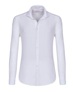 Trendy white leno shirt, extra-slim with a shaped fit button down_0