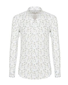 Camicia trendy in lino bianca con microfantasia floreale, extra slim_0