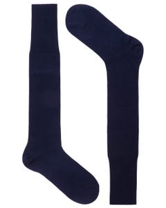Long socks, plain fabric blue_0